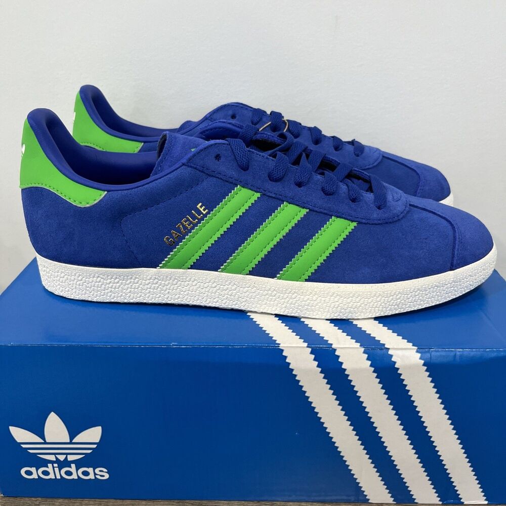 Adidas Gazelle Royal Blue Energy Green Sneakers Athletic JH5389 Men's Size 10